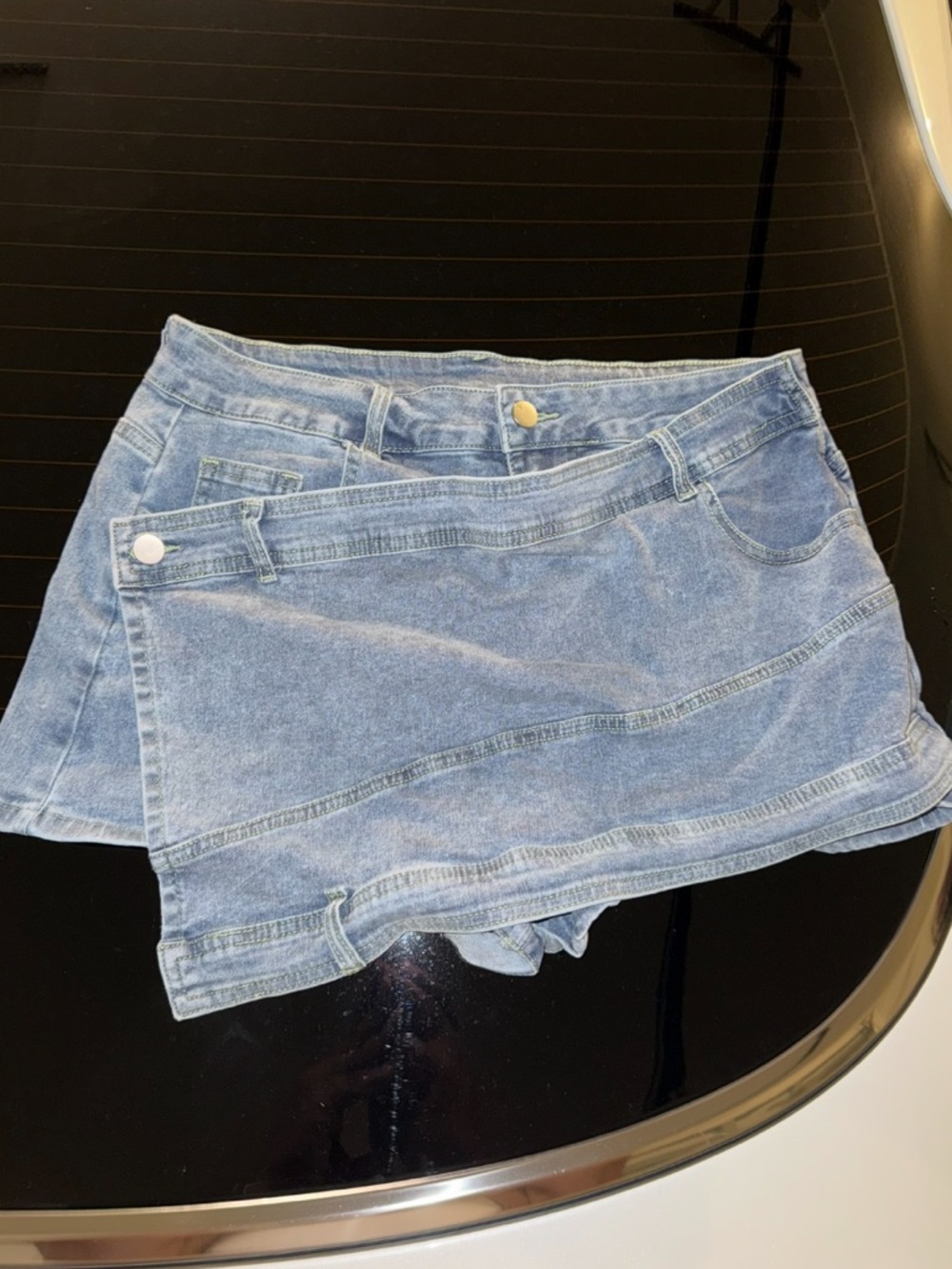 Y2K Denim Wrap Skort - Picture 3 of 6